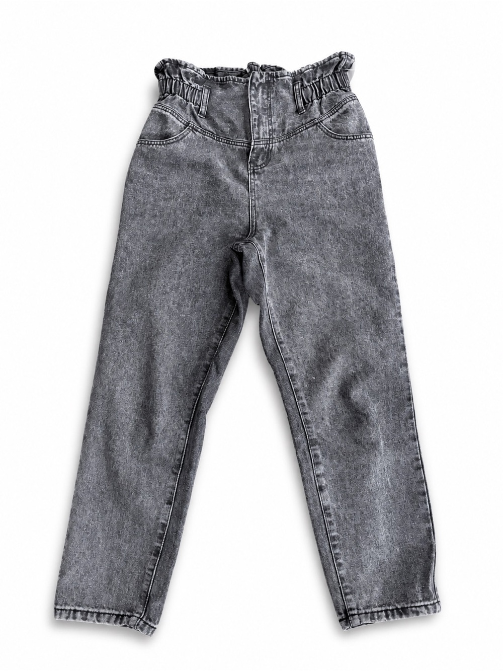VERVET Gray Acid Wash Stretch Waist Jeans Cropped Straight Leg